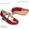 imageDream Pairs Girls Dress Shoes Mary Jane High Heel Round Toe Straps Pumps Flower Wedding Party Princess Flats for LittleBig KidsRed