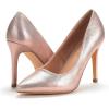 imageWomens Closed Toe High Heels Dress Pointed Toe Wedding Pump ShoesChampagnePearl