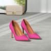 imageWomens Closed Toe High Heels Dress Pointed Toe Wedding Pump ShoesFuchsiaSuede