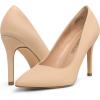 imageWomens Closed Toe High Heels Dress Pointed Toe Wedding Pump ShoesNudeNubuck