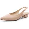 imageDREAM PAIRS Kitten Slingback Low Block Heels for Women Pointed Closed Toe Business Dress Shoes Wedding Party Comfortable Pumps ShoesNude