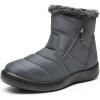 imageDREAM PAIRS Winter Boots for Women Warm Fur Lined with Zipper Flat Ankle Boots Comfortable Lightweight Outdoor Indoor BootiesGrey