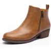 imageDREAM PAIRS Womens Ankle Boots Classic Low Chunky Heel Side Zipper Booties ShoesTanpu