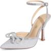 imageDREAM PAIRS Womens High Heels Destiny Closed Toe Strappy Heels Sexy Rhinestone Ankle Strap Pumps Wedding Bridal Party Dress Shoes DestinySilver