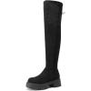 imageDREAM PAIRS Womens Platform Over The Knee Boots Lug Sole Round Toe Thigh High Long Chunky Block Heels Fall BootsBlacksuede