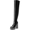 imageDREAM PAIRS Womens Platform Over The Knee Thigh High Boots Chunky High Heels Square Toe Long Fall Y2K Gogo BootsBlackpat