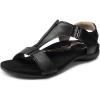 imageDREAM PAIRS Womens Sandals Arch Support TStrap Orthopedic Flat Sandals Comfortable Summer ShoesAll Black