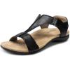 imageDREAM PAIRS Womens Sandals Arch Support TStrap Orthopedic Flat Sandals Comfortable Summer ShoesBlack