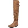 imageDREAM PAIRS Womens Suede Over The Knee Thigh High Winter BootsCamelPu