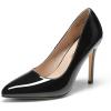 imageWomens Closed Toe High Heels Dress Pointed Toe Wedding Pump ShoesBlackPat