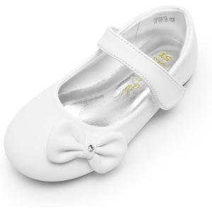 imageDREAM PAIRS Toddler Girls Dress Shoes Mary Jane Flats Girls School Uniform Flats Bow Ballerina ShoesWhitepu