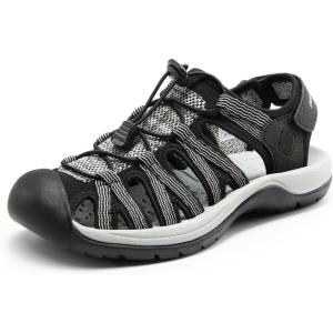 imageDREAM PAIRS Womens Closed Toe Hiking Summer Outdoor Sport Athletic SandalsBlackknit