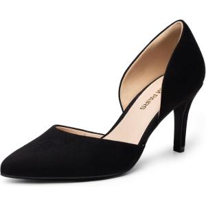 imageDREAM PAIRS Womens High Heel Closed Toe Dress Shoes Pumps Elegant Stiletto DOrsay Slip OnBlacksuede