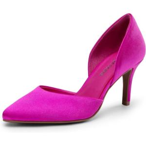 imageDREAM PAIRS Womens High Heel Closed Toe Dress Shoes Pumps Elegant Stiletto DOrsay Slip OnHot Pinksatin