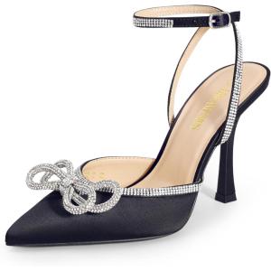 imageDREAM PAIRS Womens High Heels Destiny Closed Toe Strappy Heels Sexy Rhinestone Ankle Strap Pumps Wedding Bridal Party Dress Shoes DestinyBlack