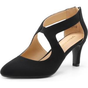 imageDREAM PAIRS Womens Pumps Closed Pointed Toe Kitten Heels Elegant Party Wedding Dress Shoes for WomenBlack