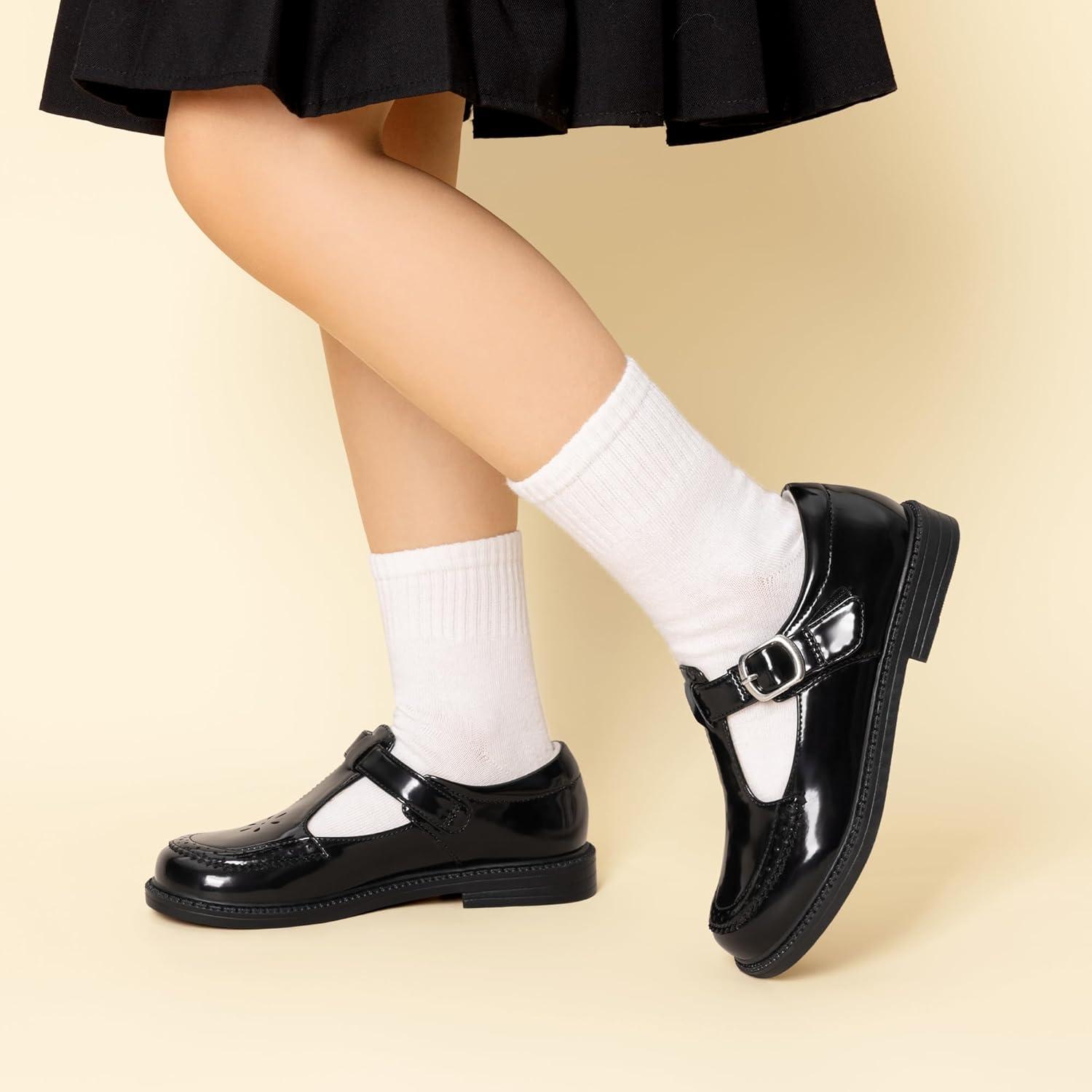 imageDREAM PAIRS Girl Mary Jane Dress Shoes  Ballet Flats for Girl School Uniform Shoes for Toddler Little GirlsAll Black