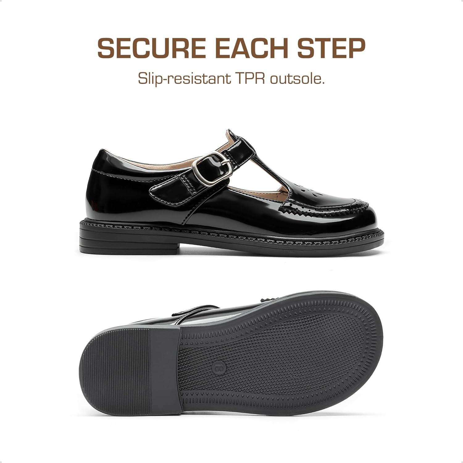 imageDREAM PAIRS Girl Mary Jane Dress Shoes  Ballet Flats for Girl School Uniform Shoes for Toddler Little GirlsAll Black