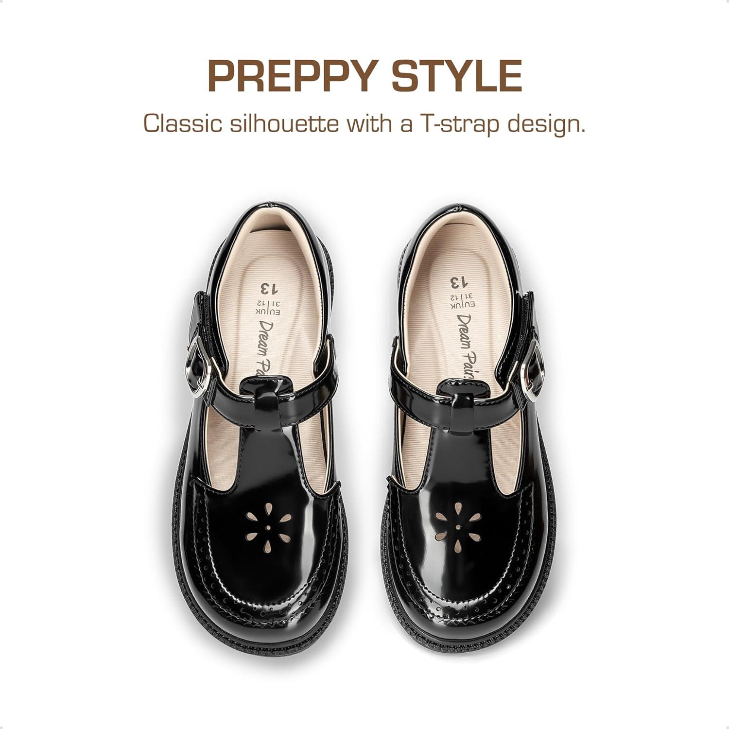 imageDREAM PAIRS Girl Mary Jane Dress Shoes  Ballet Flats for Girl School Uniform Shoes for Toddler Little GirlsAll Black