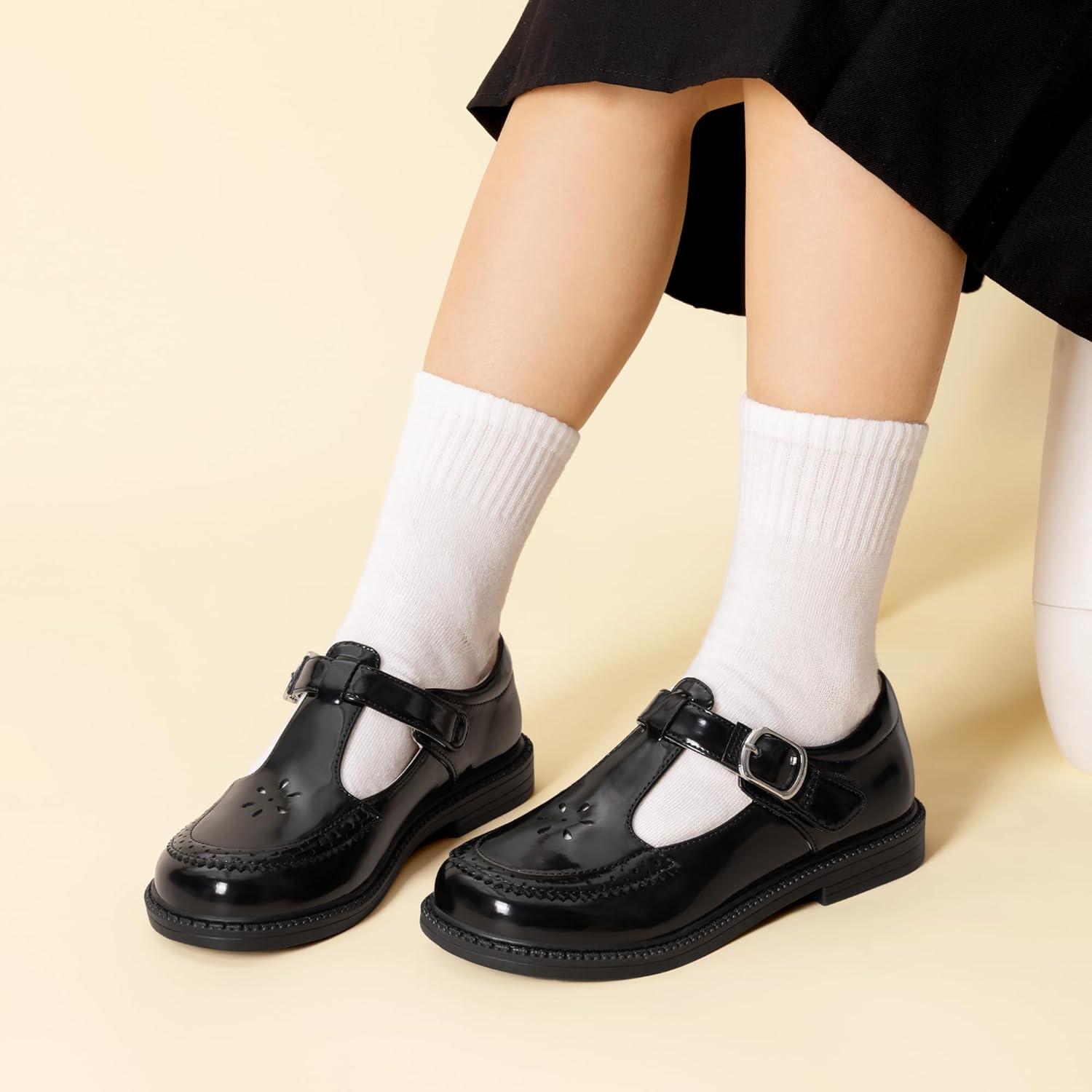 imageDREAM PAIRS Girl Mary Jane Dress Shoes  Ballet Flats for Girl School Uniform Shoes for Toddler Little GirlsAll Black