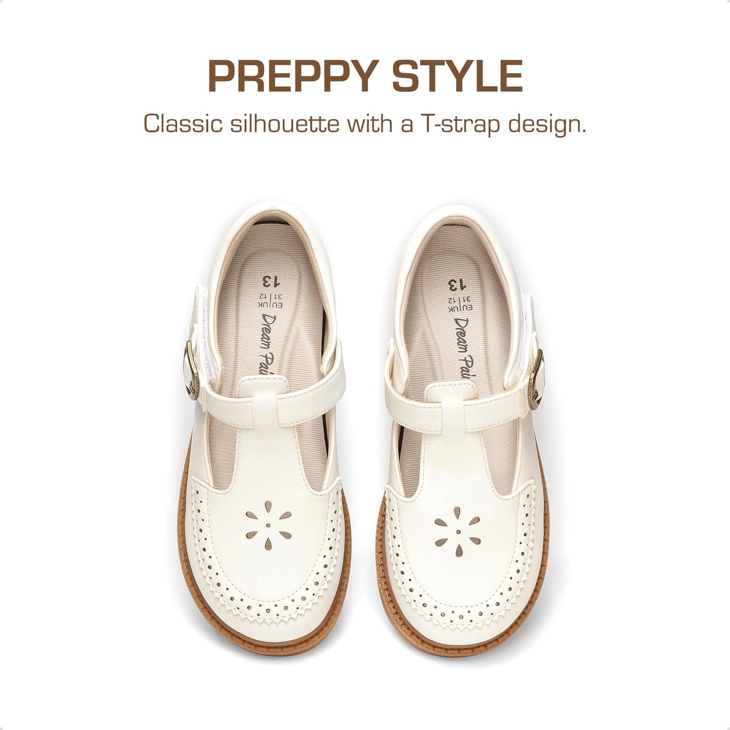 imageDREAM PAIRS Girl Mary Jane Dress Shoes  Ballet Flats for Girl School Uniform Shoes for Toddler Little GirlsWhite