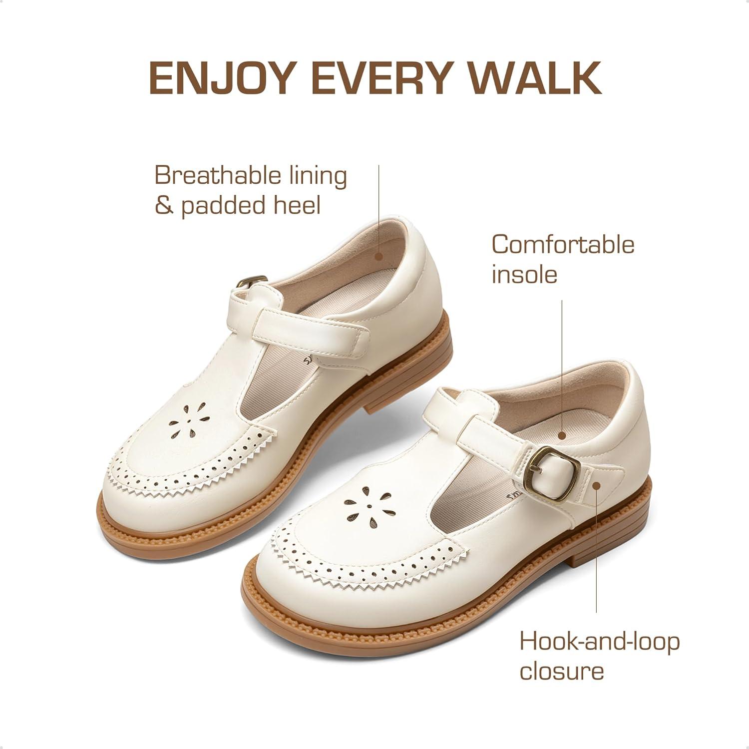 imageDREAM PAIRS Girl Mary Jane Dress Shoes  Ballet Flats for Girl School Uniform Shoes for Toddler Little GirlsWhite
