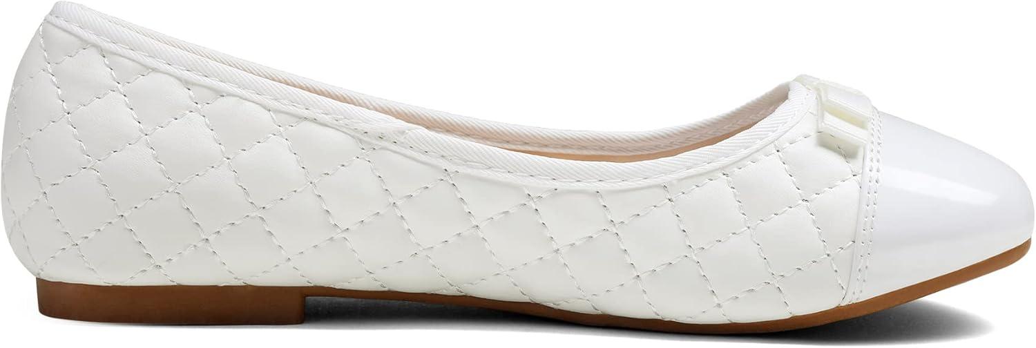 imageDREAM PAIRS Girls Dress Shoes Flower Girl Slipon Bow Ballet Flats for Wedding Party School Little KidBig KidWhite