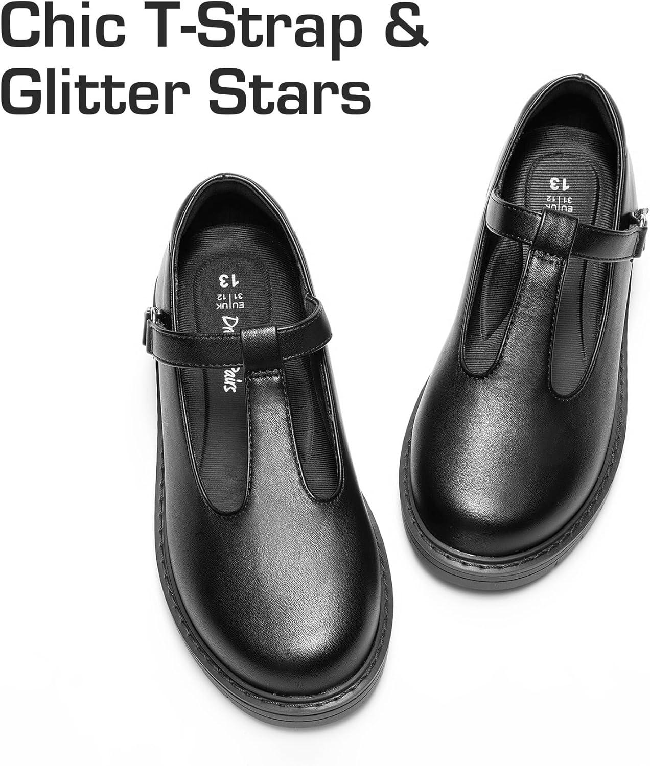 imageDREAM PAIRS Girls Mary Jane Dress Shoes Chunky Platform School Uniform Shoes TStrap Oxfords Loafers Star FlatsBlack
