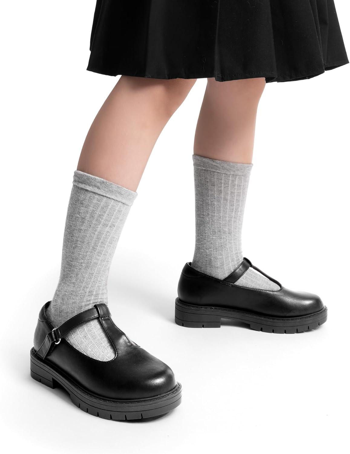 imageDREAM PAIRS Girls Mary Jane Dress Shoes Chunky Platform School Uniform Shoes TStrap Oxfords Loafers Star FlatsBlack