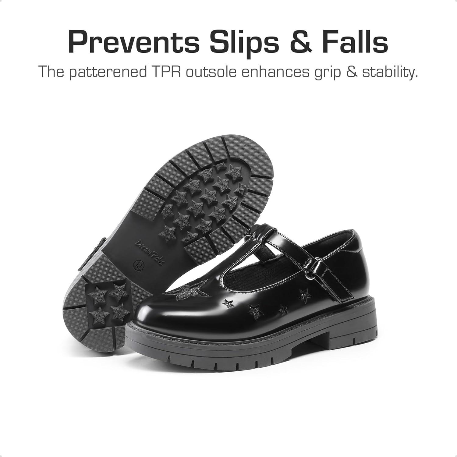 imageDREAM PAIRS Girls Mary Jane Dress Shoes Chunky Platform School Uniform Shoes TStrap Oxfords Loafers Star FlatsBlackpu