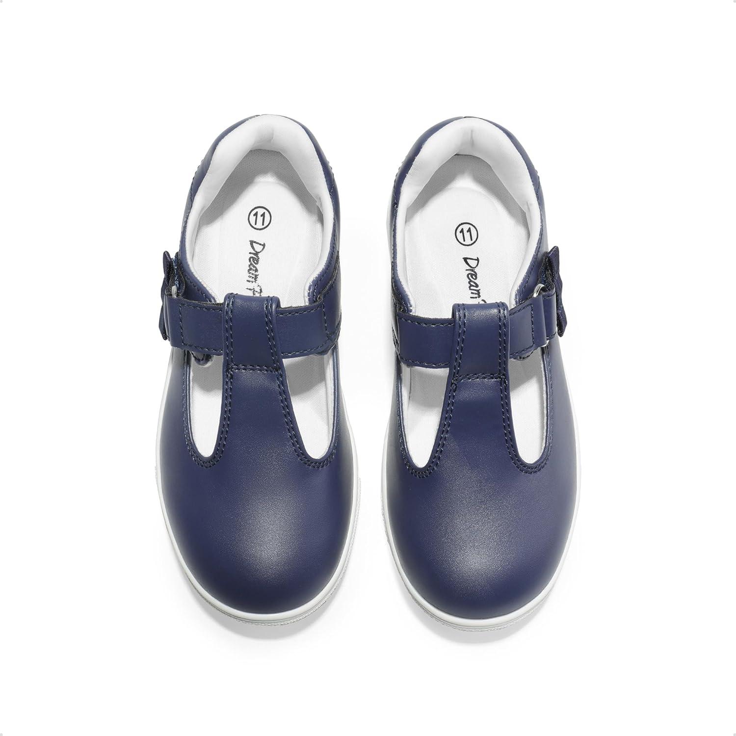 imageDREAM PAIRS Girls Mary Jane School Uniform Shoes TStrap Flat Sneakers for ToddlerLittle KidNavy
