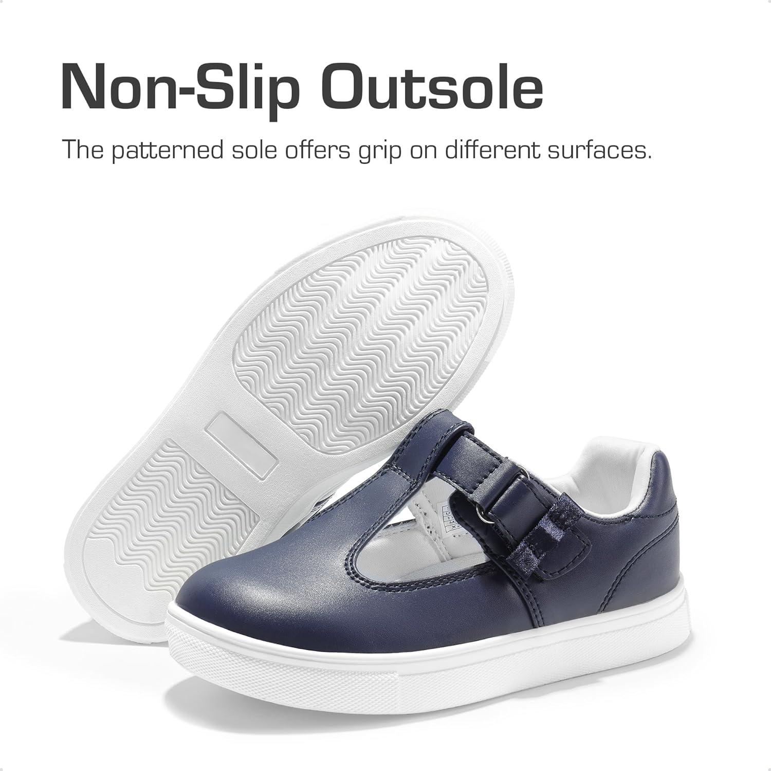 imageDREAM PAIRS Girls Mary Jane School Uniform Shoes TStrap Flat Sneakers for ToddlerLittle KidNavy