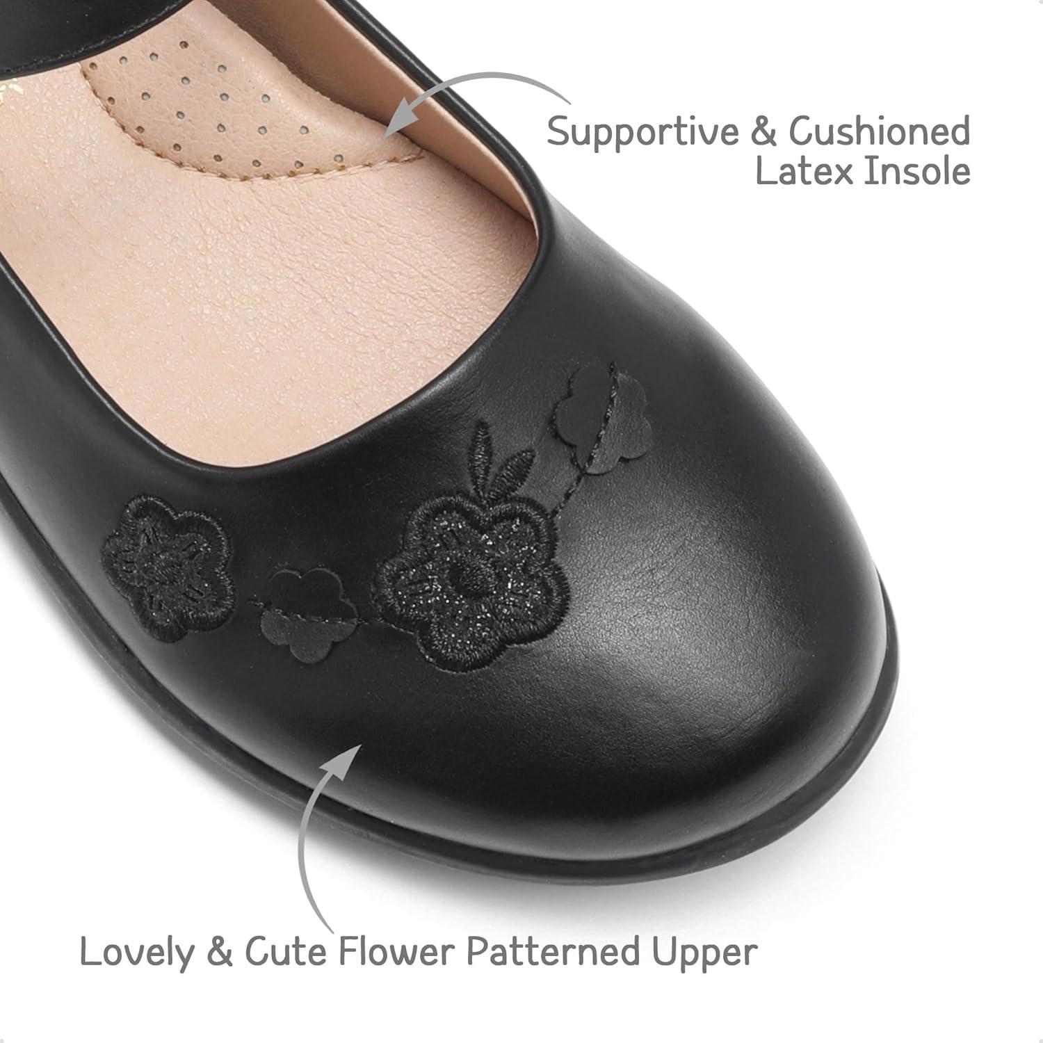 imageDREAM PAIRS Girls School Uniform Dress Shoes Mary Jane Black FlatsBlack
