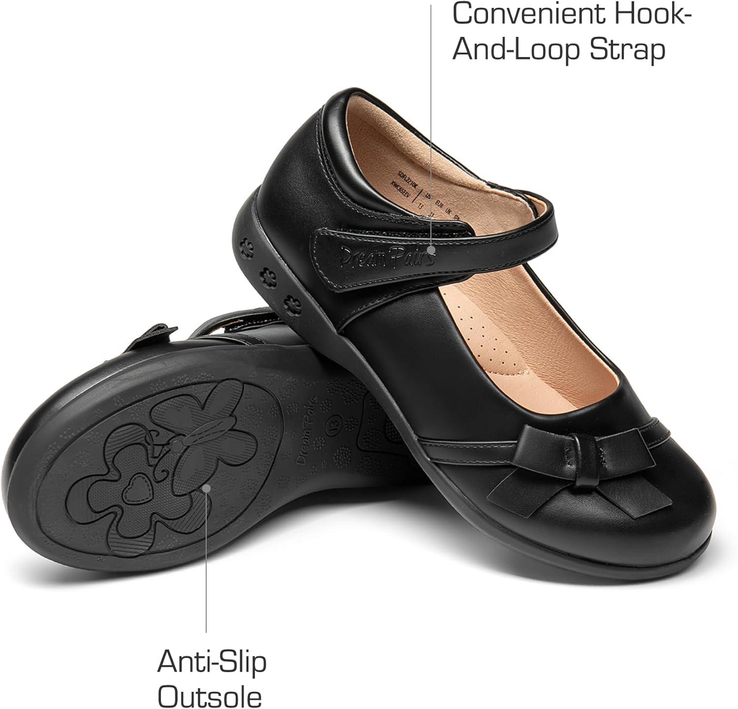 imageDREAM PAIRS Girls School Uniform Shoes Mary Jane Dress Flats for Little KidBig KidBlackPu