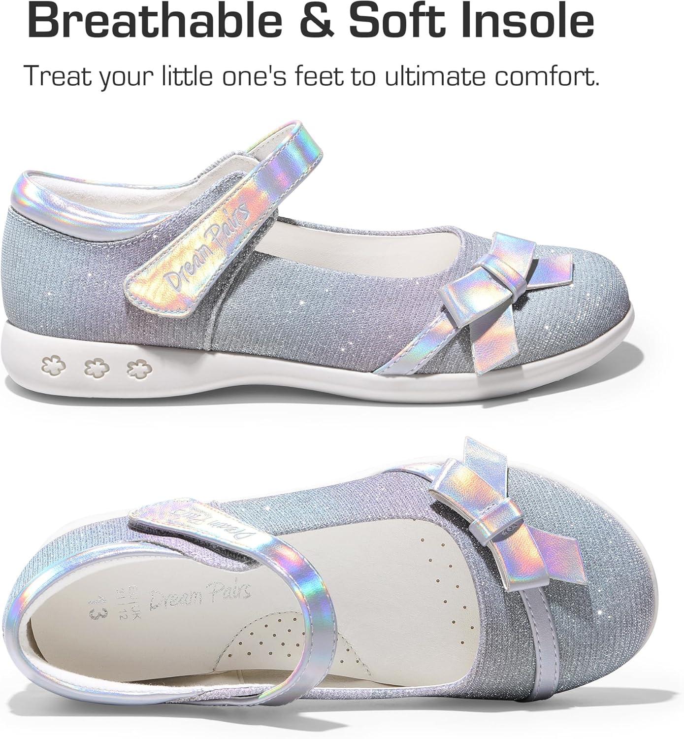 imageDREAM PAIRS Girls School Uniform Shoes Mary Jane Dress Flats for Little KidBig KidRainbow