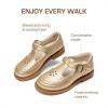 imageDREAM PAIRS Girl Mary Jane Dress Shoes  Ballet Flats for Girl School Uniform Shoes for Toddler Little GirlsGold