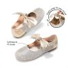 imageDREAM PAIRS Girls Ballerina Flats Mary Jane Front Bow Dress ShoesGoldrhinestone