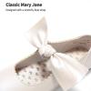 imageDREAM PAIRS Girls Ballerina Flats Mary Jane Front Bow Dress ShoesIvoryPu