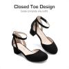 imageDREAM PAIRS Girls Dress Shoes Closed Toe High Heels Ankle Strap Toddler Little Big Kid Wedding Flower Party PumpBlack