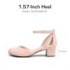 imageDREAM PAIRS Girls Dress Shoes Closed Toe High Heels Ankle Strap Toddler Little Big Kid Wedding Flower Party PumpNude