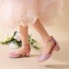 imageDREAM PAIRS Girls Dress Shoes Closed Toe High Heels Ankle Strap Toddler Little Big Kid Wedding Flower Party PumpPink