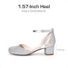 imageDREAM PAIRS Girls Dress Shoes Closed Toe High Heels Ankle Strap Toddler Little Big Kid Wedding Flower Party PumpSilver
