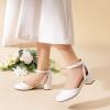 imageDREAM PAIRS Girls Dress Shoes Closed Toe High Heels Ankle Strap Toddler Little Big Kid Wedding Flower Party PumpWhite