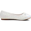 imageDREAM PAIRS Girls Dress Shoes Flower Girl Slipon Bow Ballet Flats for Wedding Party School Little KidBig KidWhite