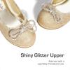 imageDREAM PAIRS Girls Dress Shoes Platform Chunky Heel Ankle Strap Princess Flats Flower Party Wedding Pump for Little Big KidGold