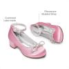 imageDREAM PAIRS Girls Dress Shoes Platform Chunky Heel Ankle Strap Princess Flats Flower Party Wedding Pump for Little Big KidPink