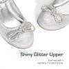 imageDREAM PAIRS Girls Dress Shoes Platform Chunky Heel Ankle Strap Princess Flats Flower Party Wedding Pump for Little Big KidSilver