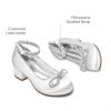 imageDREAM PAIRS Girls Dress Shoes Platform Chunky Heel Ankle Strap Princess Flats Flower Party Wedding Pump for Little Big KidWhite