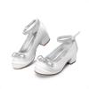 imageDREAM PAIRS Girls Dress Shoes Platform Chunky Heel Ankle Strap Princess Flats Flower Party Wedding Pump for Little Big KidWhite