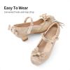 imageDREAM PAIRS Girls Dress Shoes Toddler Little Girls Heels Mary Jane Princess Shoes with Interchangeable Bow for Flower Girl Wedding PartyGold